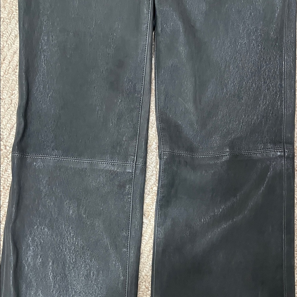 Charcoal grey leather Pants - Picture 4 of 7